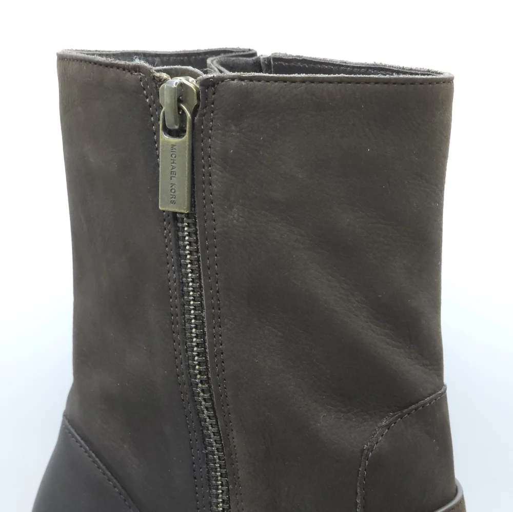 MICHAEL Michael Kors women's size 8 Ashton‎ mid brown leather bootie